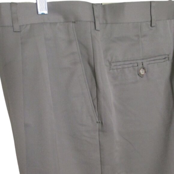 Hagger's Men's Tan 100% Microfiber Pleated- Cuff Dress Pant - Picture 2 of 8